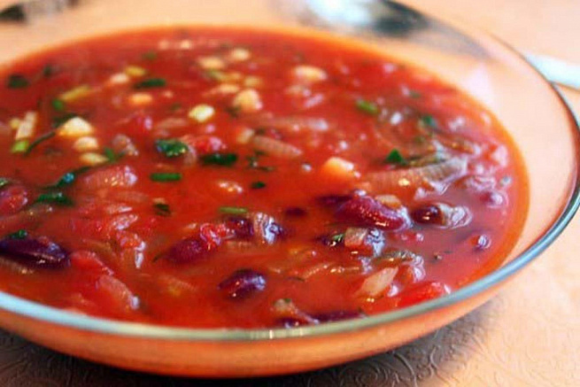 Суп из красной фасоли с овощами