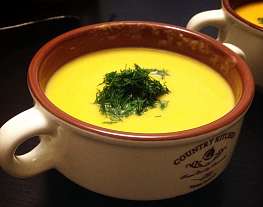Суп из мидий и тыквы