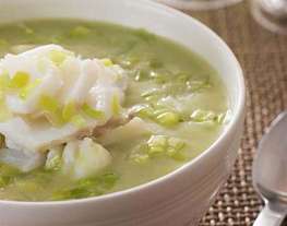 Суп-пюре из рыбы и зеленого горошка