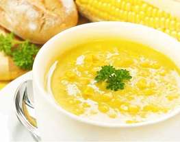 Кукурузный суп с креветками