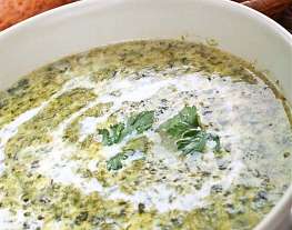Крем-суп из фенхеля, порея и шпината
