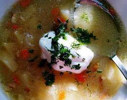 Суп со шкварками