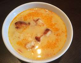 Куриный сливочный суп с кукурузой и болгарским перцем