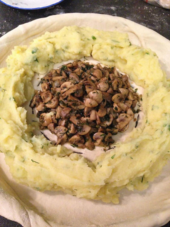 Пирог с картошкой и грибами, gbhju c rаhnjirjq b uhb,аvb
