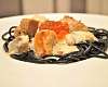 Черная паста в сливочном соусе с лососем и красной икрой - рецепт с фото, рецепт приготовления в домашних условиях
