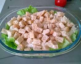 Салат «Цезарь» с тофу