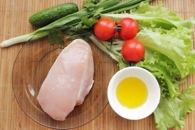 Салат из курицы и свежих овощей, cаkаn bp rehbws b cdt;b[ jdjotq