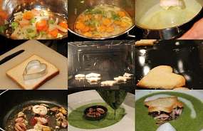 Суп-пюре со шпинатом и морепродуктами
