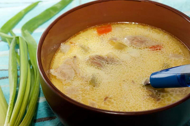 Зимний куриный суп со сливками и карри, pbvybq rehbysq ceg cj ckbdrаvb b rаhhb