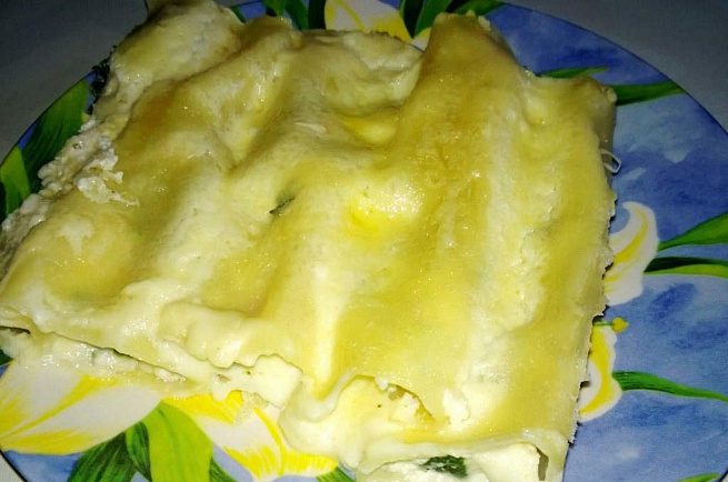 Каннеллони со шпинатом и сыром