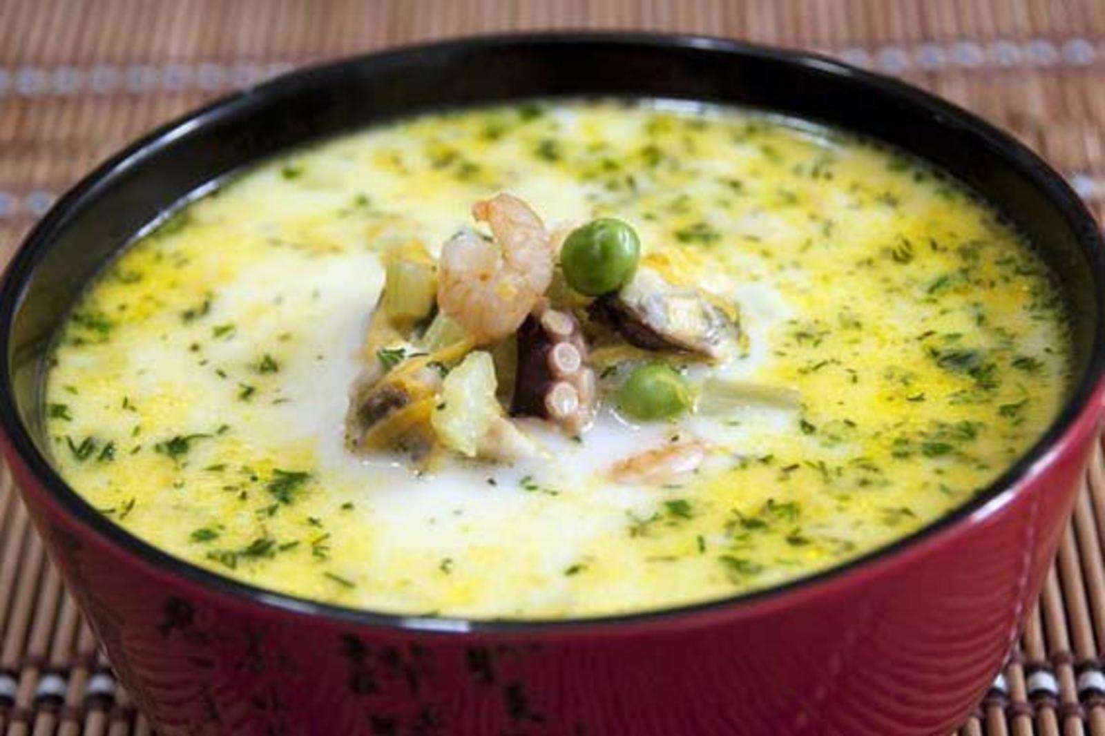 Сырный суп из морепродукты