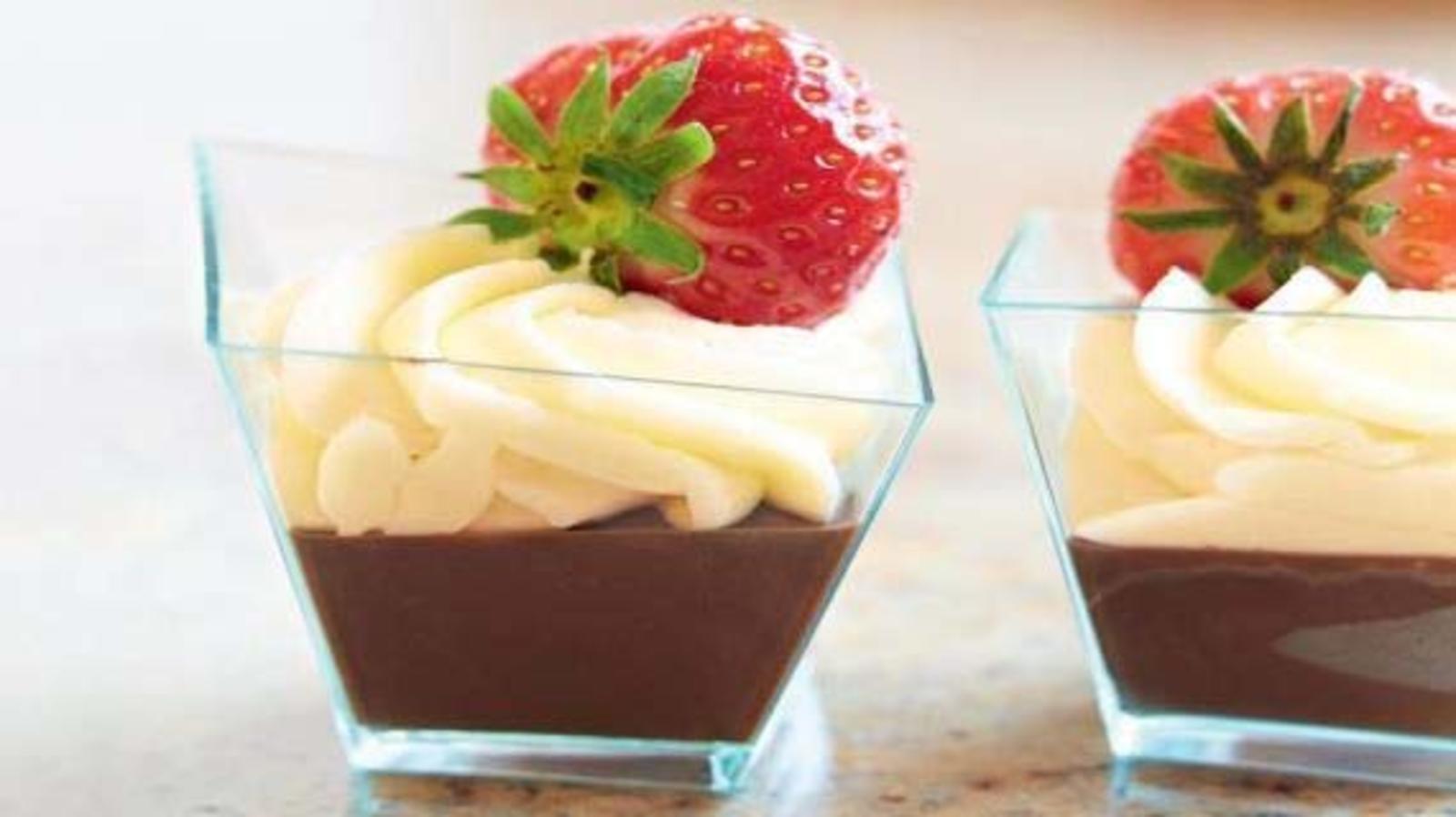 Сливочно-шоколадный десерт в стаканчиках
