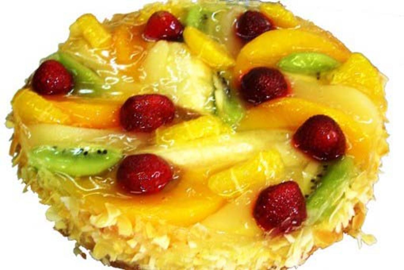 Торт с фруктами и желе карат